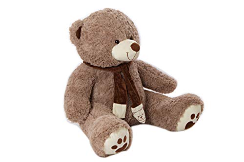 MyTeddyWorld Oso de Peluche Gigante Martin 120-180 cm - Gris Oscuro 160 cm Enorme Grandes Peluches Suaves Muñecas Peluches Peluches Niños Niños Adultos Novia Regalo de cumpleaños de Navidad