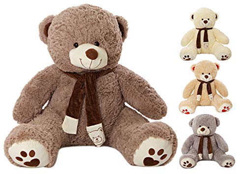 MyTeddyWorld Oso de Peluche Gigante Martin 120-180 cm - Gris Oscuro 160 cm Enorme Grandes Peluches Suaves Muñecas Peluches Peluches Niños Niños Adultos Novia Regalo de cumpleaños de Navidad