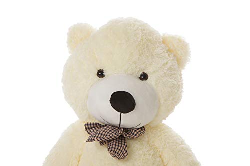 MyTeddyWorld - Oso de peluche grande, perfecto para cumpleaños, boda, día de San Valentín o Navidad, color blanco, 120 cm