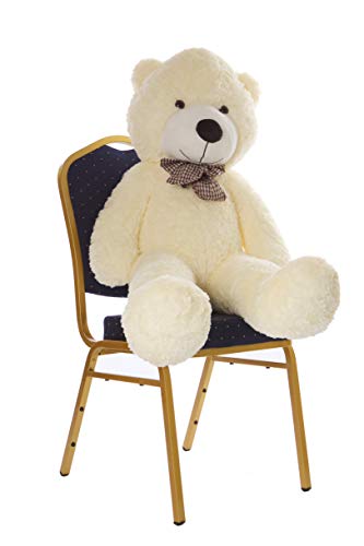 MyTeddyWorld - Oso de peluche grande, perfecto para cumpleaños, boda, día de San Valentín o Navidad, color blanco, 120 cm