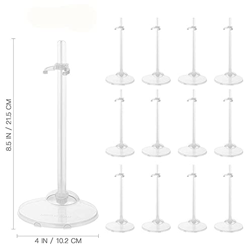 MZY118 Soporte de exhibición de muñeca Transparente,Figuras Soporte de Soporte Soporte de muñeca Ajustable Soporte de Estante de exhibición de muñecas(12pcs)