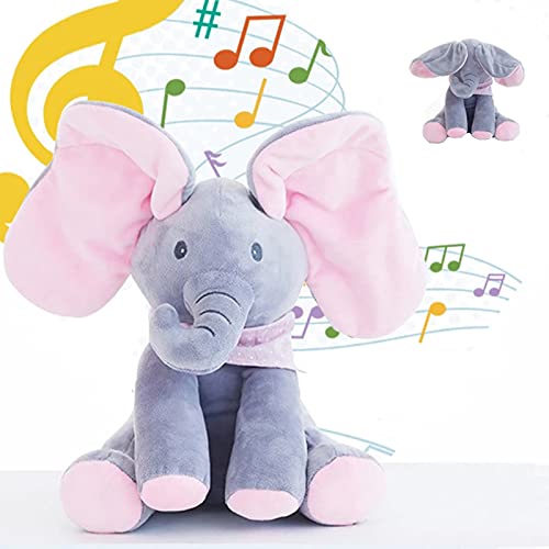 N / A Elefante Juguete Eléctrico Orejas Música Bebé Bebé Niños Animal Escondite Gato Apaciguar Muñeca Elefante Perro Conejo Peluche Rosa Grigio