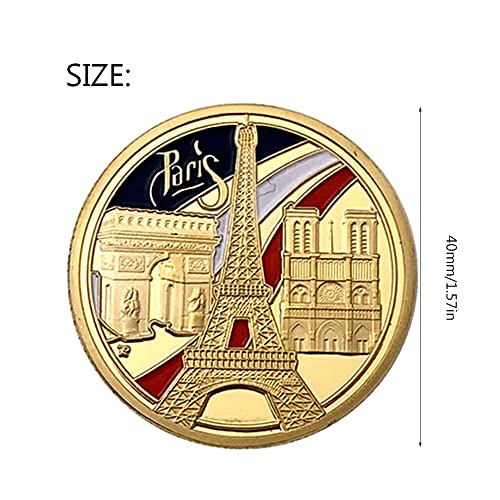 N / B Colección de 10 Paquetes de Monedas artesanales, Moneda Conmemorativa chapada en Oro, Recuerdos, decoración de la casa, Regalos, Francia Notre Dame De Paris Torre Eiffel Memorial