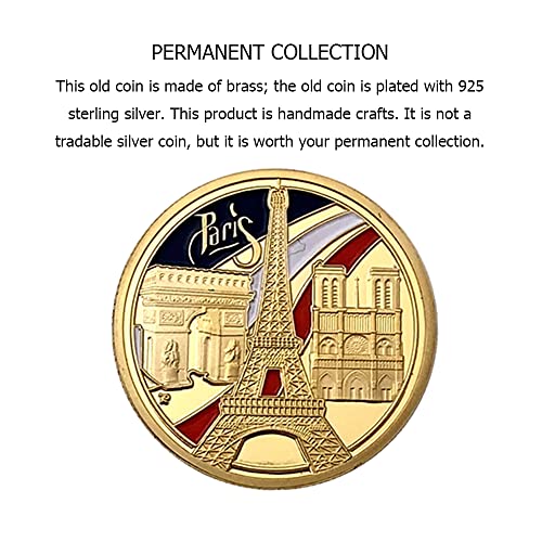 N / B Colección de 10 Paquetes de Monedas artesanales, Moneda Conmemorativa chapada en Oro, Recuerdos, decoración de la casa, Regalos, Francia Notre Dame De Paris Torre Eiffel Memorial