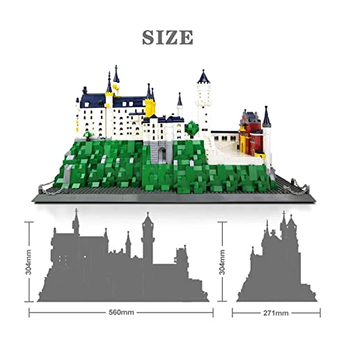 N/A Micro Mini Bloques de Construcción Nuevo Castillo de Piedra Cisne Juego de Modelos (1969 Piezas) Regalos Famosos de Juguetes de Arquitectura para Niños y Adultos