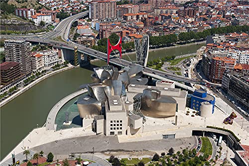 NA Puzzle Decompressing Toy Landscape Architecture Spain Bridges Rivers Guggenheim Museum Bilbao 500 Piece Puzzles Games Jigsaws Educational Games Impossible Jigsaw Puzzles For Adults