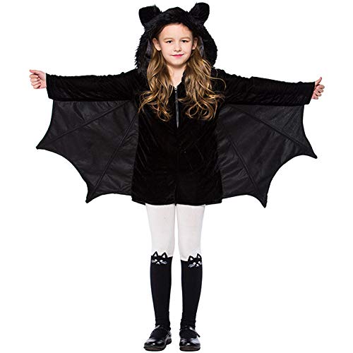 "N/A" Ropa para niños de Halloween Disfraz de murciélago para niñas Cosplay Disfraces de Escenario para niños,Black,M