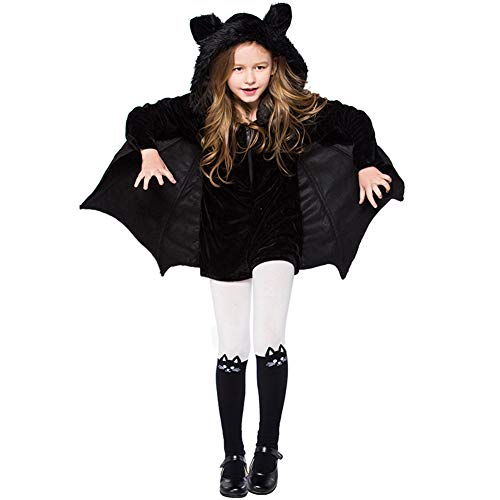 "N/A" Ropa para niños de Halloween Disfraz de murciélago para niñas Cosplay Disfraces de Escenario para niños,Black,M