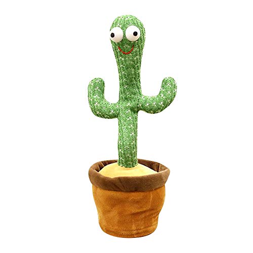 #N/A/a Encantadoras Plantas de Cactus Verdes de Peluche agitar Columpio Baile muñeca Cantante estantería de Mesa Ornamento niños Regalo Fiesta - Batería operado