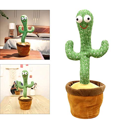 #N/A/a Encantadoras Plantas de Cactus Verdes de Peluche agitar Columpio Baile muñeca Cantante estantería de Mesa Ornamento niños Regalo Fiesta - Batería operado