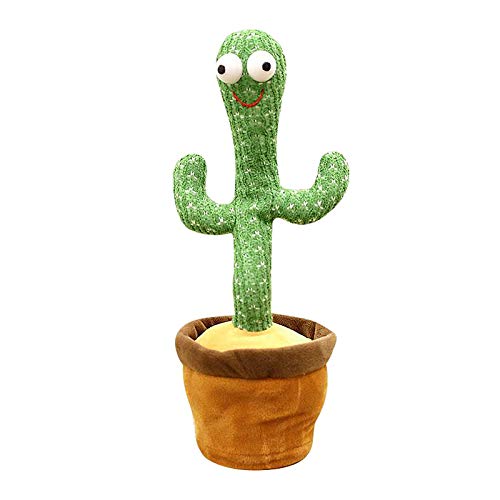 #N/A/a Encantadoras Plantas de Cactus Verdes de Peluche agitar Columpio Baile muñeca Cantante estantería de Mesa Ornamento niños Regalo Fiesta - Batería operado