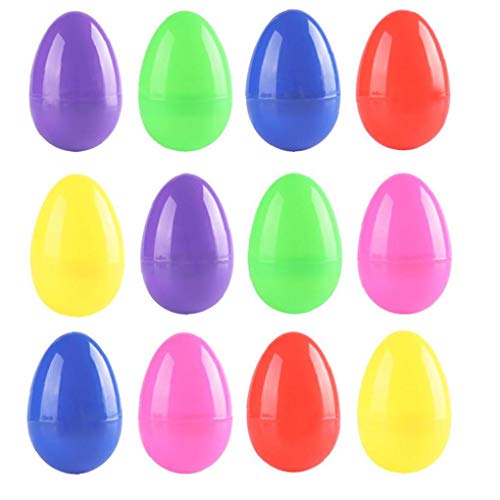 NaiCasy Regalos de los Huevos de Pascua de plástico rellenable Sorpresa de Chocolate Surtido de Bricolaje Juguetes para niños 12PCS del Favor de la Fiesta del Tema de Pascua