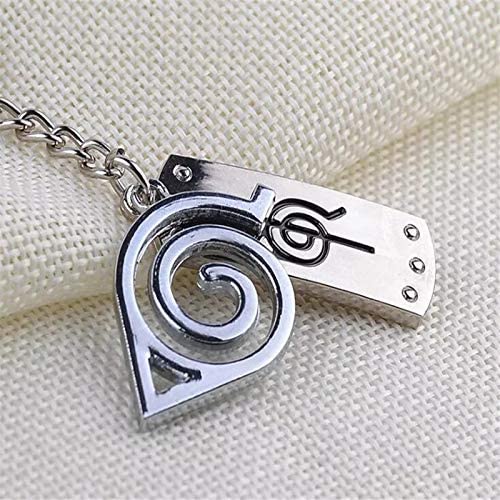 Naruto llavero hoja Konoha pueblo Uzumaki Sasuke Logo Ninja rojo esmalte llavero cadena anillo joyería de anime Llavero de Anime colgante para Cosplay