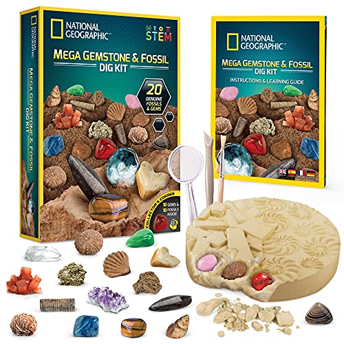 National Geographic Mega Fossil and Gemstone Dig Kit