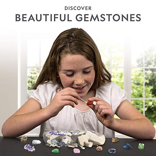 NATIONAL GEOGRAPHIC Mega Gemstone Dig Kit – Dig Up 15 Real Gems with This Excavation Kit, Stem Science Educational Toys Make Great Kids Activities