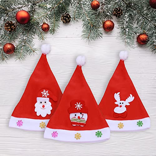 NAUXIU 3 piezas de Gorro de Papá Noel, Gorro de Papá Noel con luces LED, Terciopelo con luz LED de Navidadgorro de Papá Noel