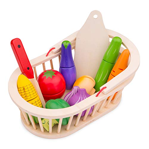 New Classic Toys Toys-10589 Cutting Meal-Vegetable Basket (10589)