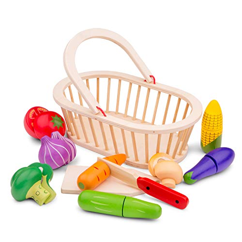 New Classic Toys Toys-10589 Cutting Meal-Vegetable Basket (10589)