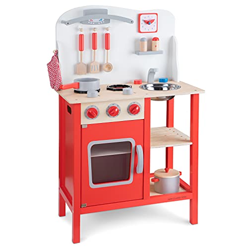 New Classic Toys Toys-11055 Kitchenette - Bon Appetit - Red, Color Rojo (Ref 1055)