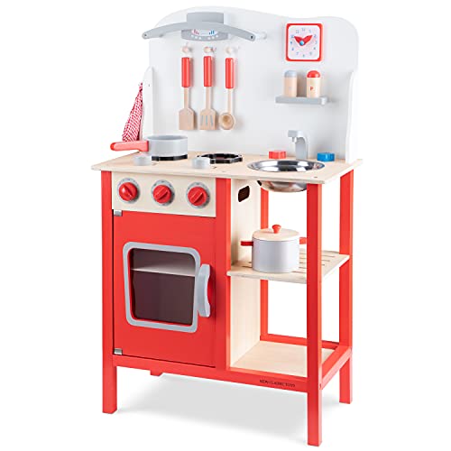 New Classic Toys Toys-11055 Kitchenette - Bon Appetit - Red, Color Rojo (Ref 1055)