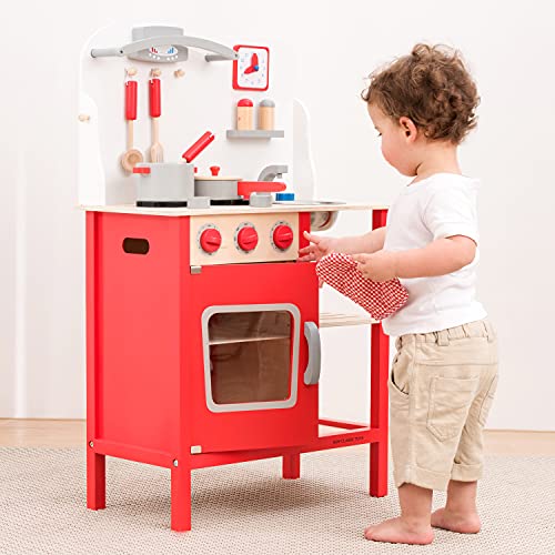 New Classic Toys Toys-11055 Kitchenette - Bon Appetit - Red, Color Rojo (Ref 1055)