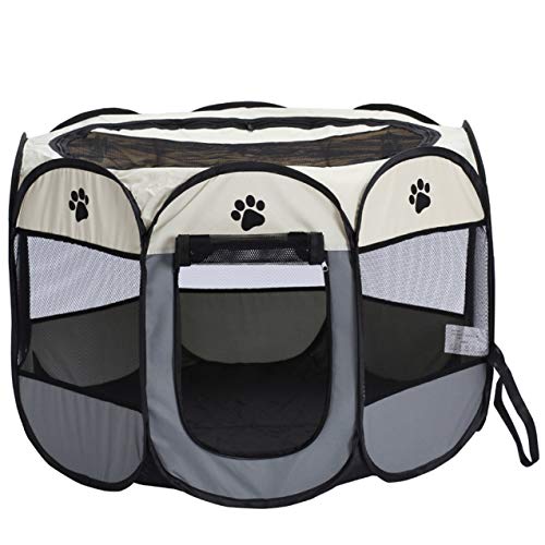 NewIncorrupt Jaula para Mascotas Transpirable portátil, Cerca para Mascotas, Perrera para Perros, Valla Plegable, Tela Oxford, Impermeable, Duradera, Tienda de campaña para Perrera