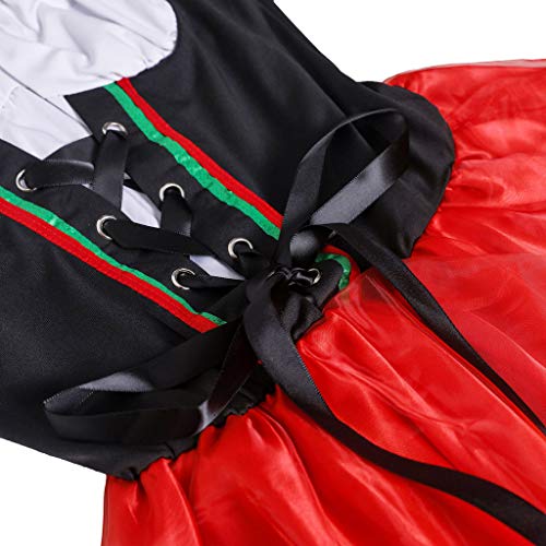 NHNKB Maid Dress Cosplay Disfraz Lolita Dress Up Vestidos para mujeres y niñas, Mini vestido tirolés, incluye vestido, sombreros y collar falso | Halloween, carnaval, Oktoberfest