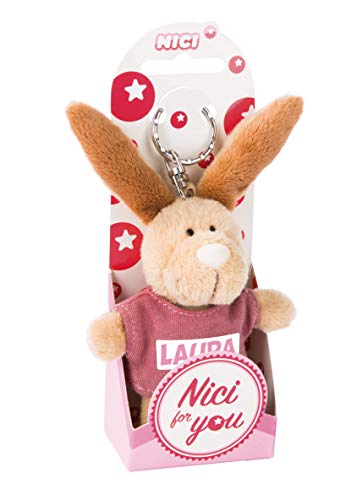 NICI 44633 - Llavero de conejo con camiseta Laura (10 cm), color beige