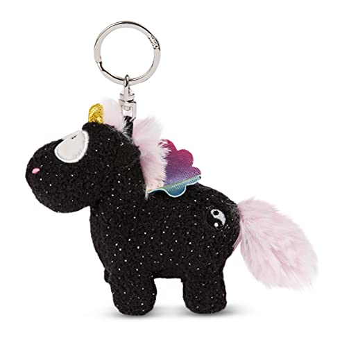 NICI- Llavero Unicornio Rainbow Yin 10cm, Color Negro y Multicolor (47370)