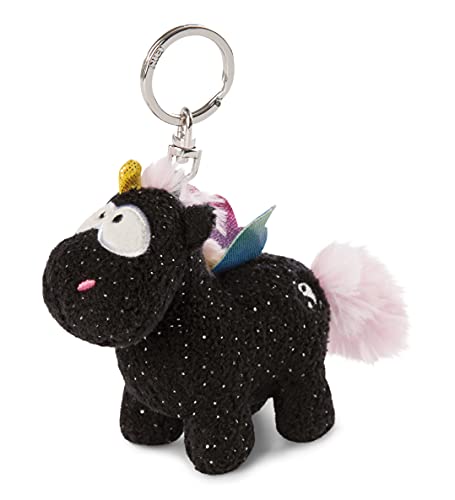 NICI- Llavero Unicornio Rainbow Yin 10cm, Color Negro y Multicolor (47370)