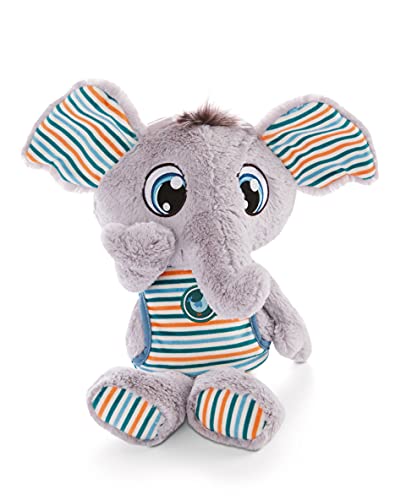 NICI Polino Dormilones 38cm – Tiernos pijama a rayas zoo – Peluche esponjoso para dormir, niños y bebés – Elefantes de juguete, gris/multicolor, color, 38 cm (47191)