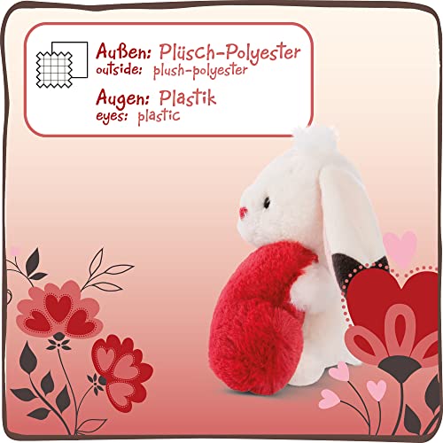 NICI Suave Juguete de Conejo con corazón 13cm – Conejito, niños y bebés – Peluches para abrazar, Jugar y Regalar – Animales Rellenos de la colección Love, Color Blanco/Rojo, 13 cm (47473)