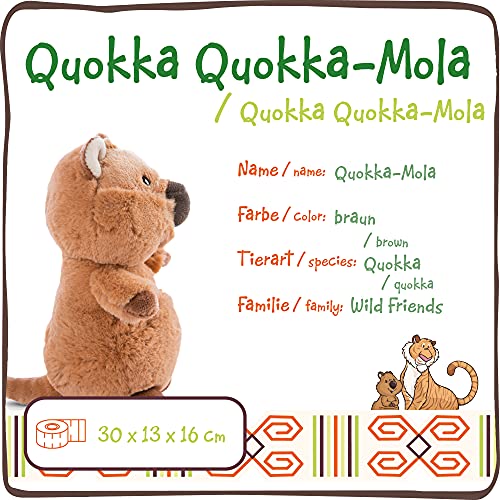 NICI Tierno Quokka-Mola 30 cm – Juguetes de Peluche sostenibles, niñas y bebés – Muñeco ecológico para Jugar y abrazar de la colección Wild Friends GO Green, Color marrón, (47215)