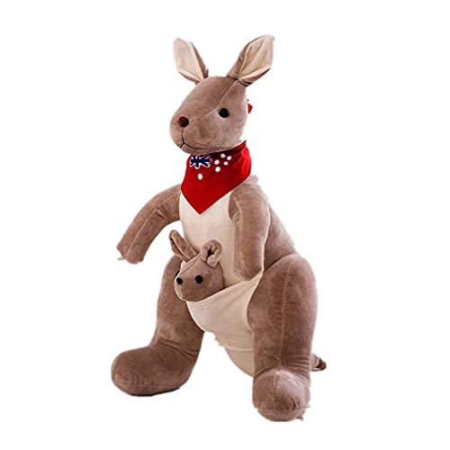 NIDONE Canguro Peluche Juguete Bebé Peluche Juguetes Peluches Tranquilos Comodidad Canguro Juguete Animado Flappy The Kangaroo Madre con Peluche De Peluche para Niños Oscuro Gris