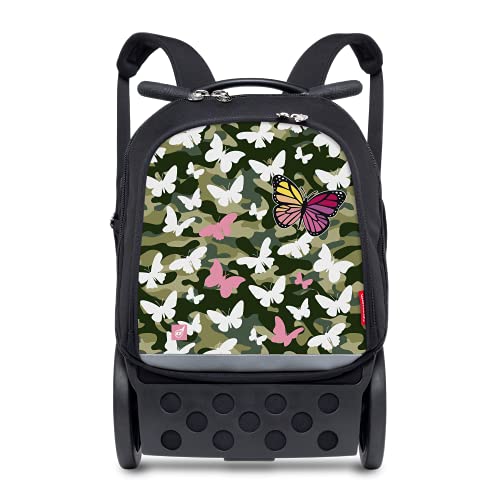 Nikidom - Mochila Niño - Roller Up XL Butterfly Camo - 53 x 38 x 23 Cm - Mochila Resistente - Unisex - Mochila con Ruedas Base Reforzada - Mochila Escolar Niño - Incluye Correas