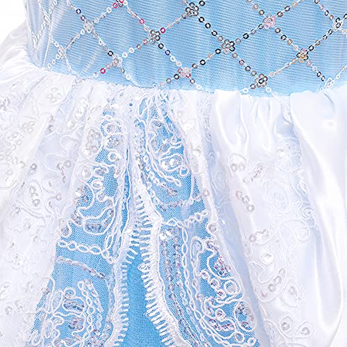 Niña Disfraz de Princesa Ariel de Sirena Traje del Vestido con Mariposas Fuera del Hombro Vestido Largo Carnaval Halloween Cosplay Navidad Cumpleaños Fiesta Costume Azul Sirena 3-4 Años