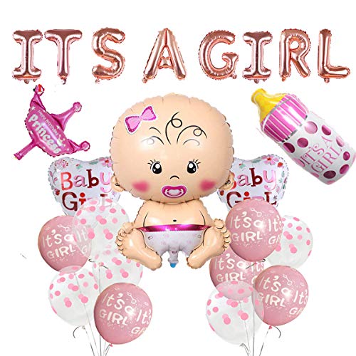 Niñas Baby Shower Girl Baby Shower Girl Baby Shower Deko Baby Shower Deko Baby Shower Deko Girl Girl Pink Girlande Helium Ballon Baby Girl Globos de látex recién nacido Globos