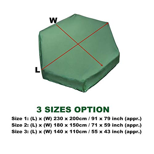 ningdeCK Cubierta para arenero, impermeable, a prueba de polvo, cubierta de arenero, protección hexagonal verde con cordón, evita la contaminación de la arena y los juguetes