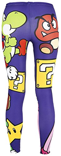 Nintendo Super Mario Bros - Leggings de los Personajes - pantalón de Mujer con Yoshi, Princesa Peach, un Goomba, Bill Bala, Luigi y Boo, del Videojuego XL