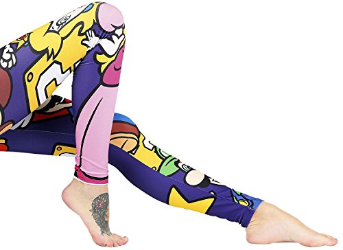 Nintendo Super Mario Bros - Leggings de los Personajes - pantalón de Mujer con Yoshi, Princesa Peach, un Goomba, Bill Bala, Luigi y Boo, del Videojuego XL