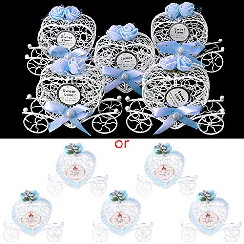 niumanery 5Pcs Cinderella Carriage Candy Chocolate Boxes Birthday Wedding Party Favour New Pink