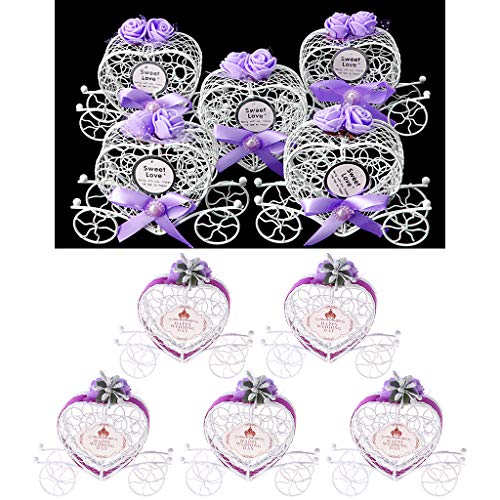 niumanery 5Pcs Cinderella Carriage Candy Chocolate Boxes Birthday Wedding Party Favour New Pink