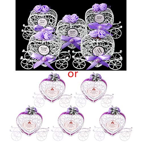 niumanery 5Pcs Cinderella Carriage Candy Chocolate Boxes Birthday Wedding Party Favour New Pink