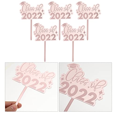 NOLITOY 2022 Cake Topper Graduation Decor: 5Pcs Año Nuevo Party Pastel Picks Rose Gold 2022 Número Cupcake Toppers 2022 Graduación Cake Topper Picks for Año Nuevo Eva Decoraciones de