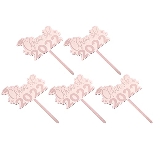 NOLITOY 2022 Cake Topper Graduation Decor: 5Pcs Año Nuevo Party Pastel Picks Rose Gold 2022 Número Cupcake Toppers 2022 Graduación Cake Topper Picks for Año Nuevo Eva Decoraciones de