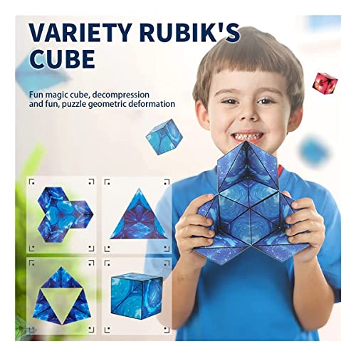 Nuevo cubo magnético 3D, cubo de rubix 3D, cubos de construcción de rompecabezas, 72 variedad de forma Cubo mágico cambiante, rompecabezas de rompecabezas de mano 3D Regalo de juguetes, for empleo y r