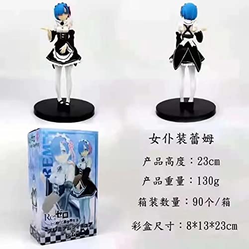 Nuevo Popular 23CM Re Zero Starting Life In Another World Rem Maid PVC Figura de acción Modelo Muñeca Juguetes Estatua de niña hermosa Modelo de escritorio para adultos Colección de muñecas Adornos de