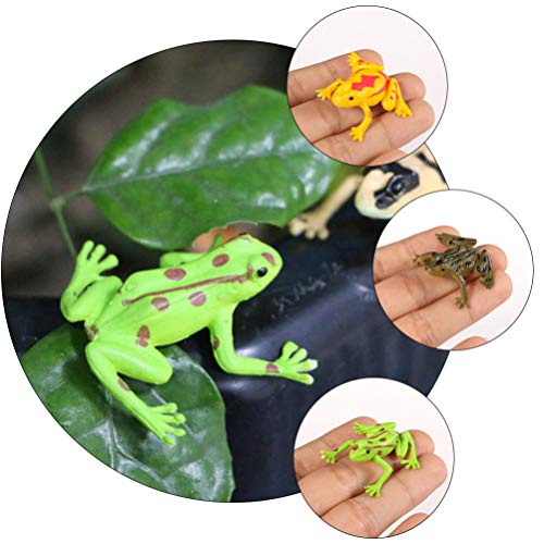 NUOBESTY 24 Piezas de Plástico Figuras de Ranas Ranas de Vinilo Realistas Ranas de Goma Juguete Educativo para Niños Pequeños