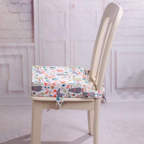 NUOBESTY Cojín para silla de comedor de bebé, cojín de refuerzo de silla lavable, con correa para niños pequeños y bebés, color blanco