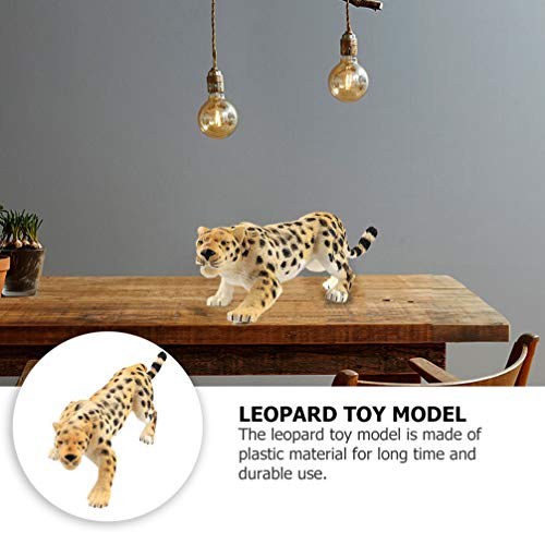 NUOBESTY Figura de leopardo realista modelo de leopardo educativo de animales salvajes figuras de vida salvaje de juguete para la decoración de escritorio del hogar oficina